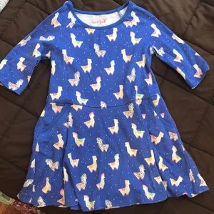3/4 sleeve Llama dress with pockets